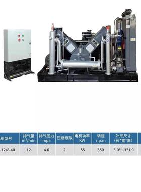 复财 PET吹瓶空压机高压40公斤12m3/min排气量55kw350rpm 增压机