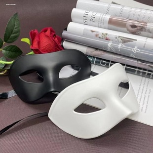 万圣节化妆舞会半脸面具简约个性朋克风男士黑色面罩