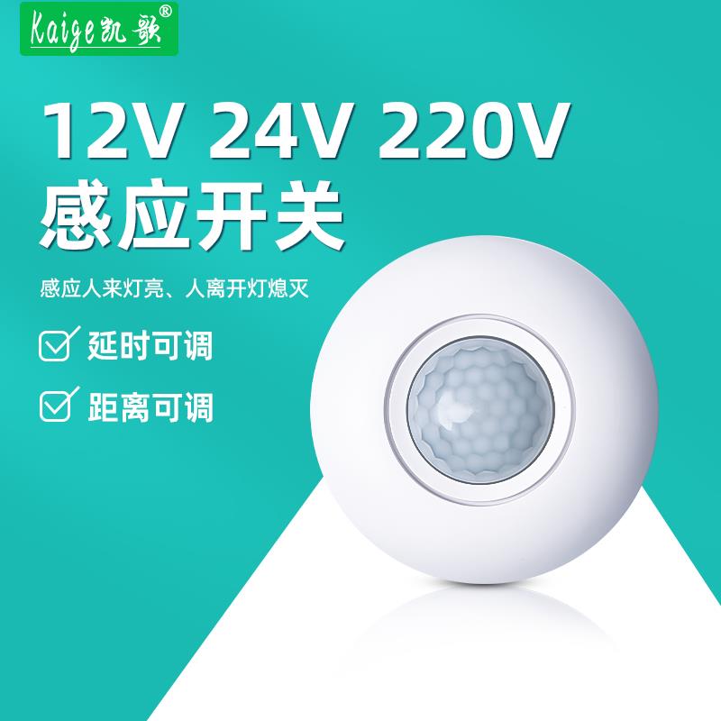 人体感应开关220V红外传感器12V24V直流led灯带楼梯灯人来灯亮灭