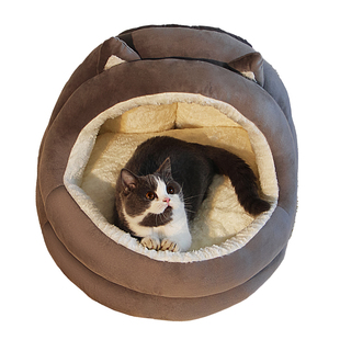 猫窝冬季 通用房子狗窝宠物用品 保暖半封闭式 猫屋深度睡眠猫床四季