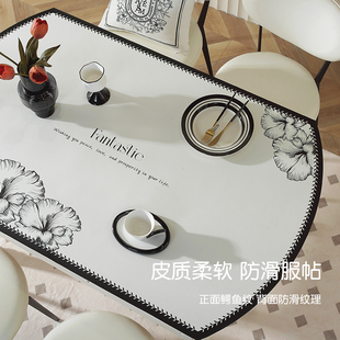 椭圆形餐桌茶几桌垫pvc皮革桌布防水防油防烫免洗餐桌垫子可定制