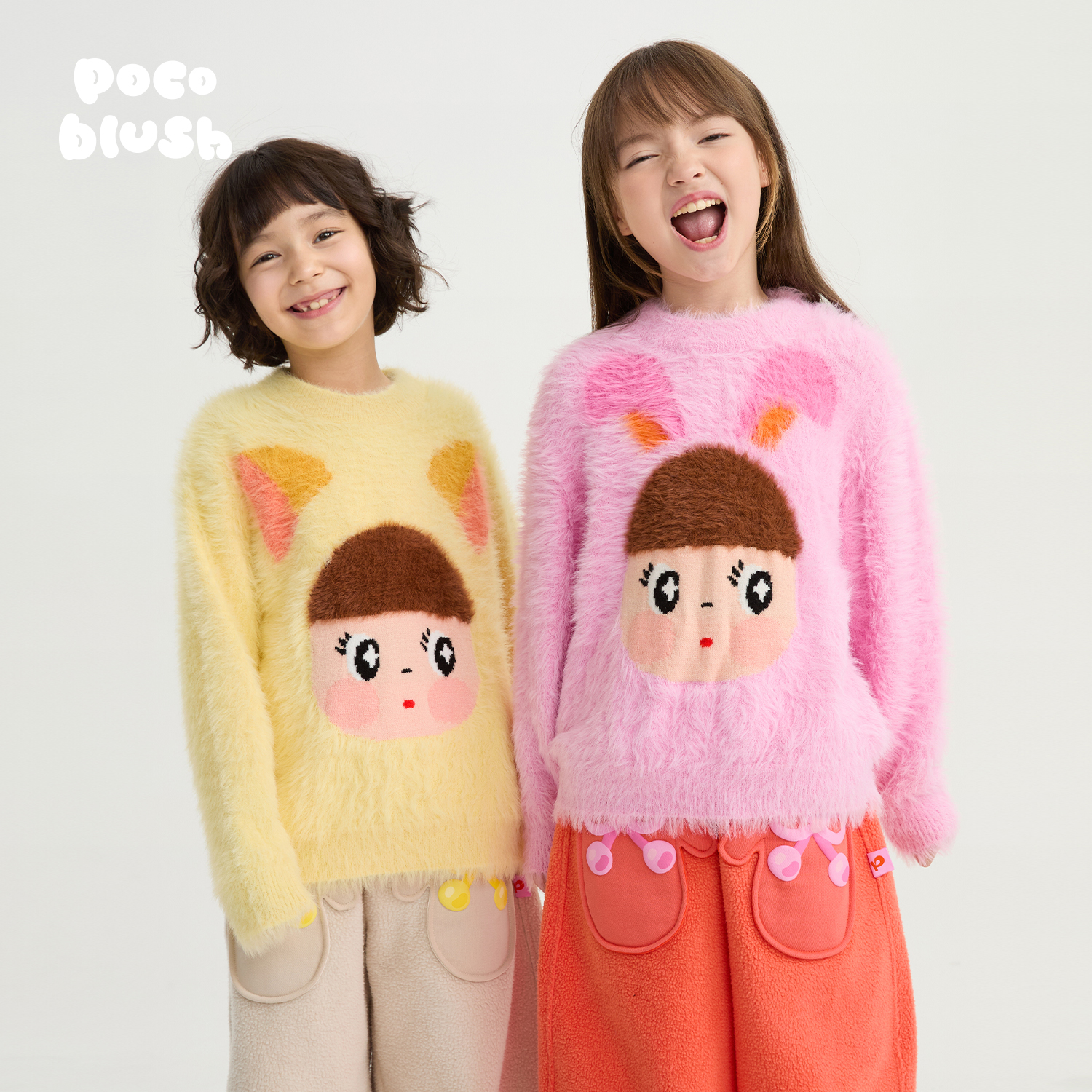 【齐刘海小猫】提花毛衣女童针织