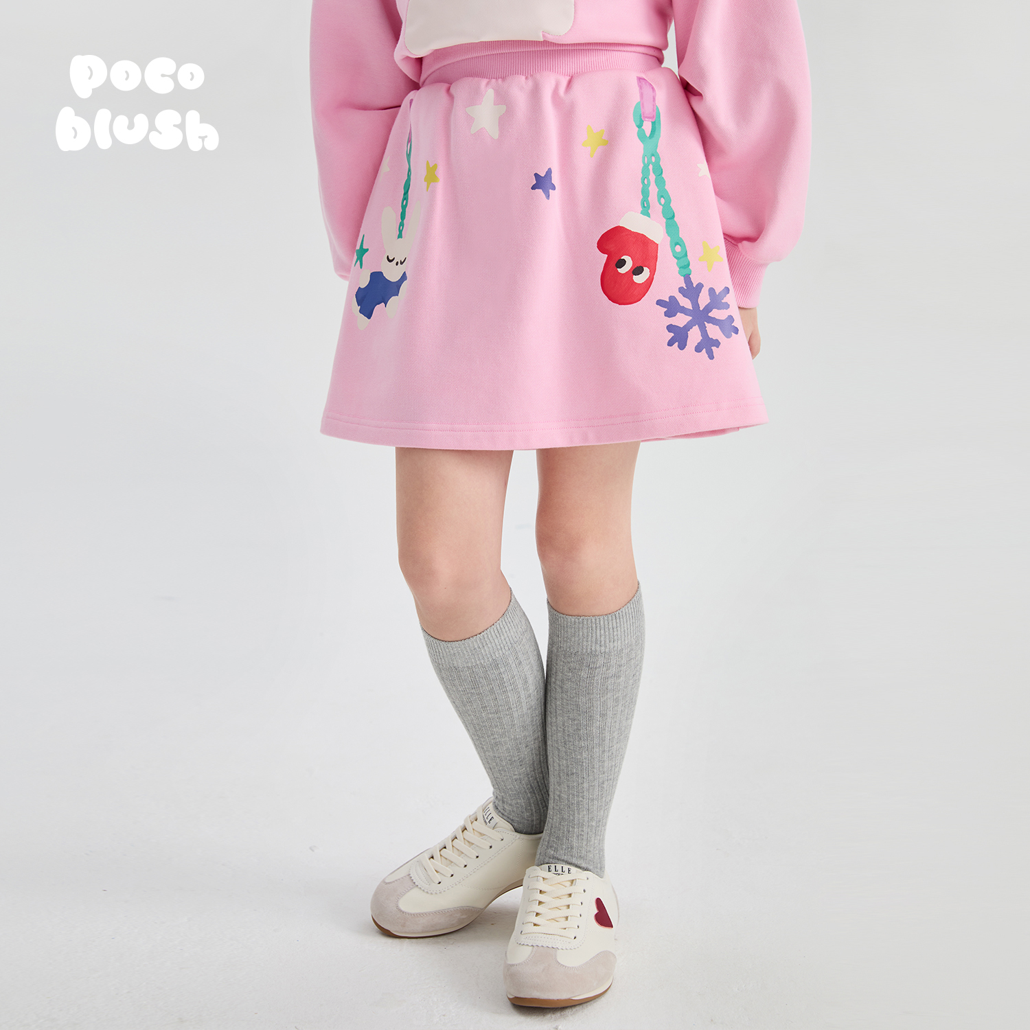 【荡秋千的兔子】印花半裙女童
