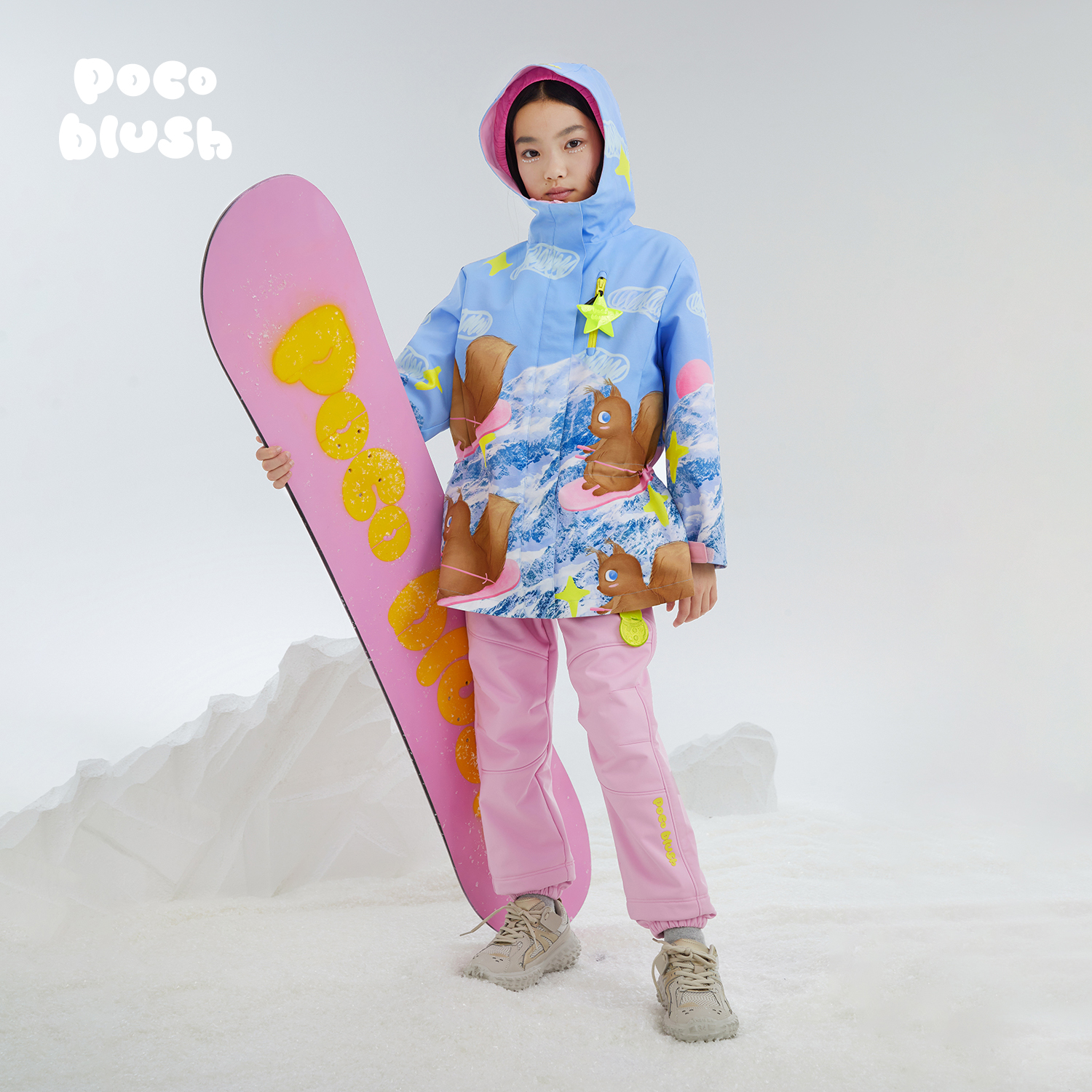 pocoblush雪地松鼠冲锋衣滑雪服