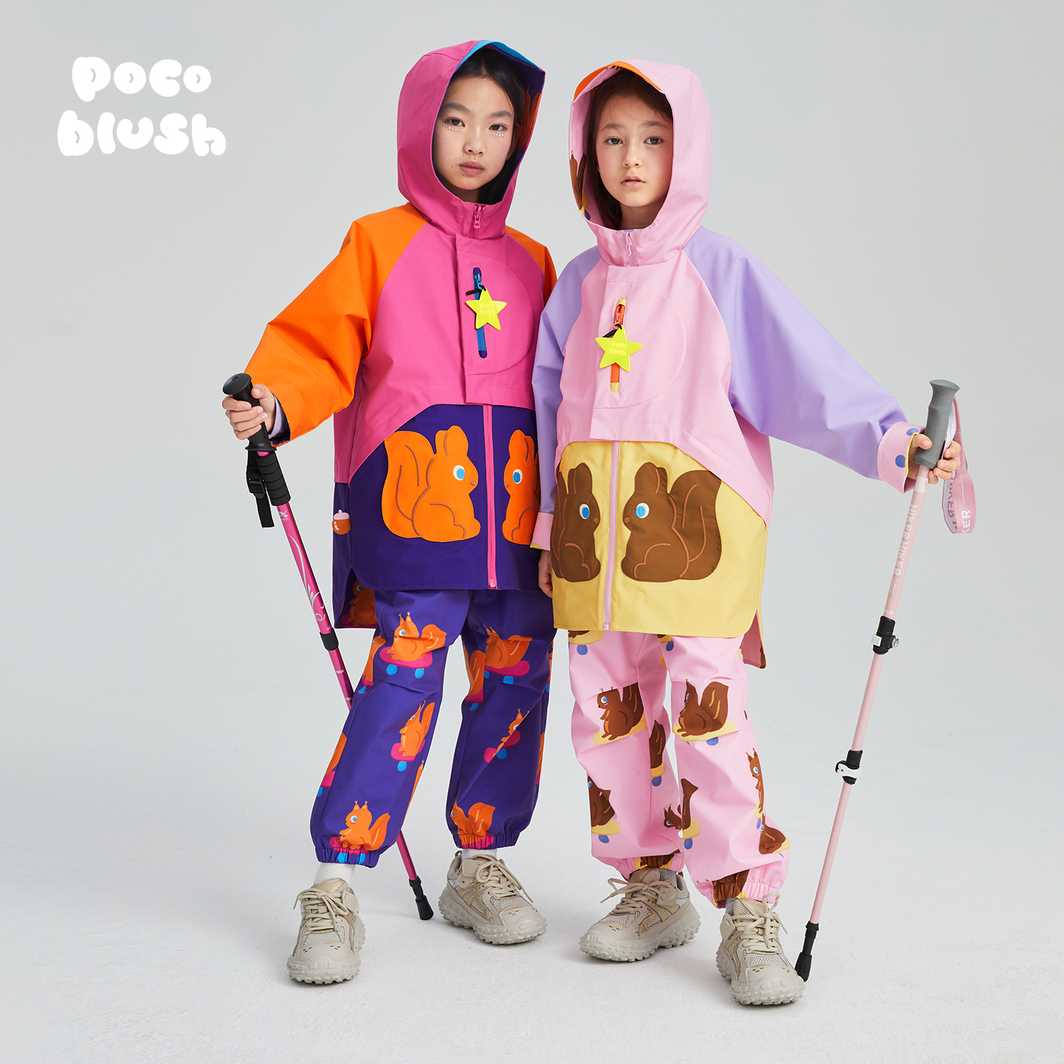 pocoblush松鼠勇士两穿冲锋衣