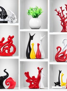 宏赫陶瓷摆件酒柜套装新中式电视柜装饰品工艺品结婚礼物