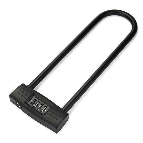 YF12601加长U型玻璃门锁商铺门双开门锁自行车摩托车密码锁挂锁