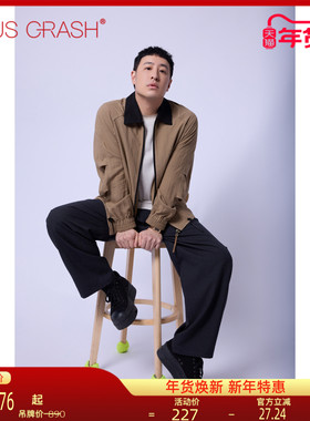 【潘玮柏同款】PLUS CRASH秋季外套新款拼色高级感工装老钱风男装