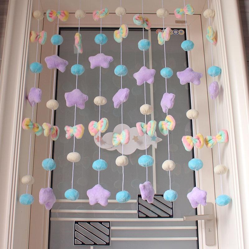 卡通门帘珠帘卧室可爱门帘吊饰儿童网红空中吊饰卧室门口装饰隔断