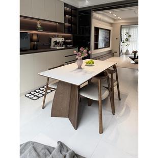 auguste奥古斯特 玛奇朵餐桌家用小户型意式极简纯白岩板实木餐桌