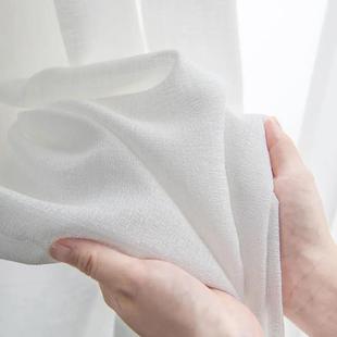 幻影纱乱麻纱白纱窗纱帘透光不透人挂钩打孔定制飘窗客厅卧室通用