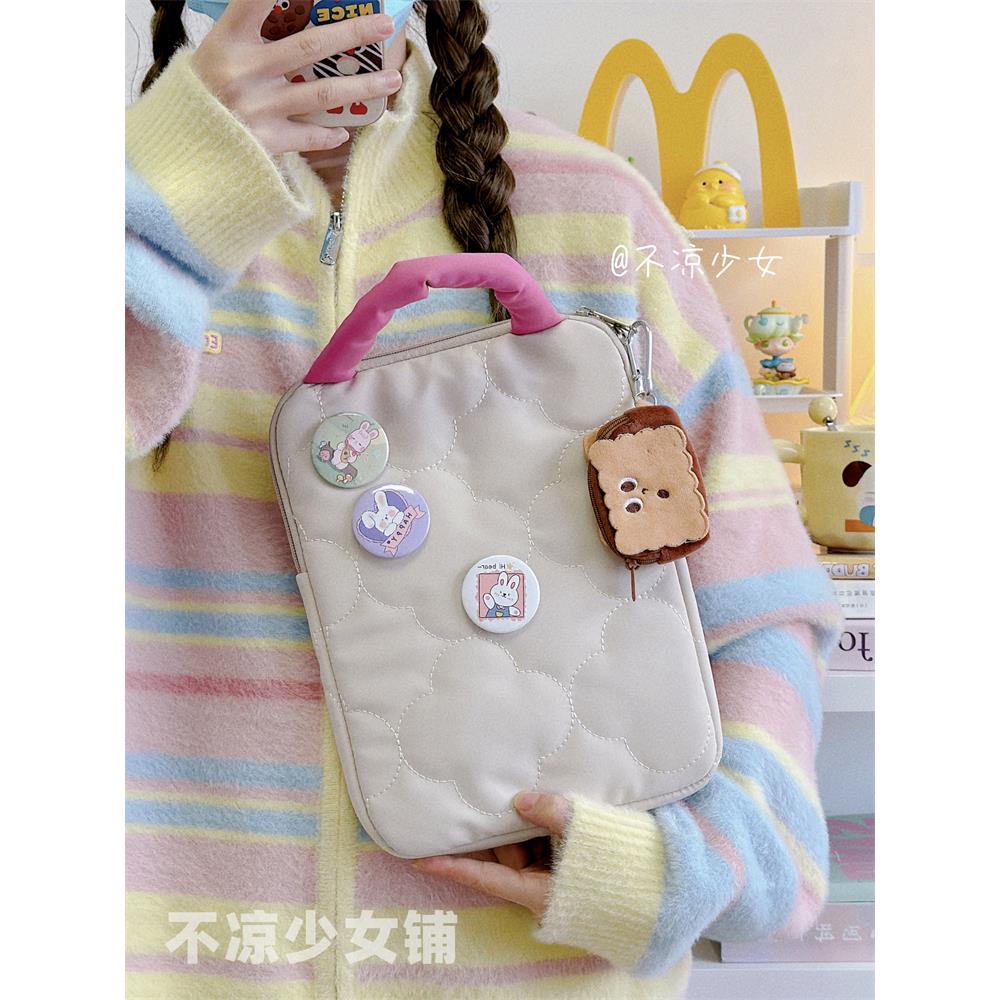 可爱撞色手提11寸iPadpro平板内胆收纳包14寸笔记本保护套电脑包