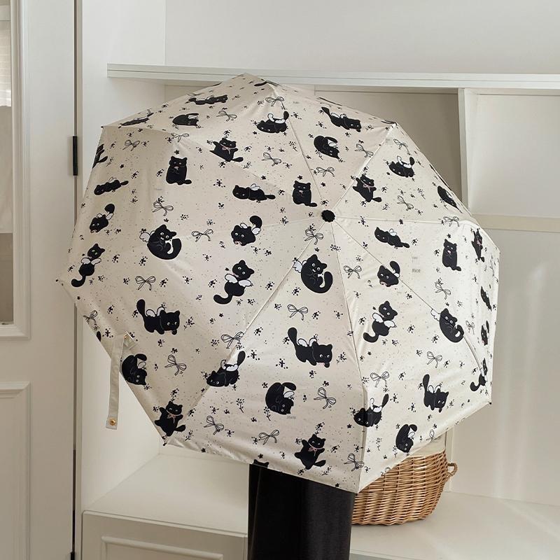 自动太阳伞女防晒防紫外线便携折叠遮阳伞可爱猫咪雨伞晴雨两用伞