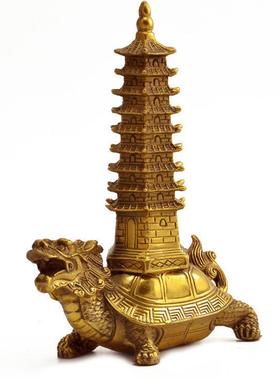 2025纯黄铜龙龟文昌塔返校装饰九层13层客厅家居饰品书桌装饰