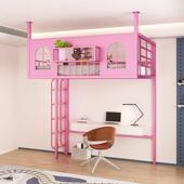 省空间loft铁艺高架床吊床小户型阁楼床单上层公寓上床下空悬空床