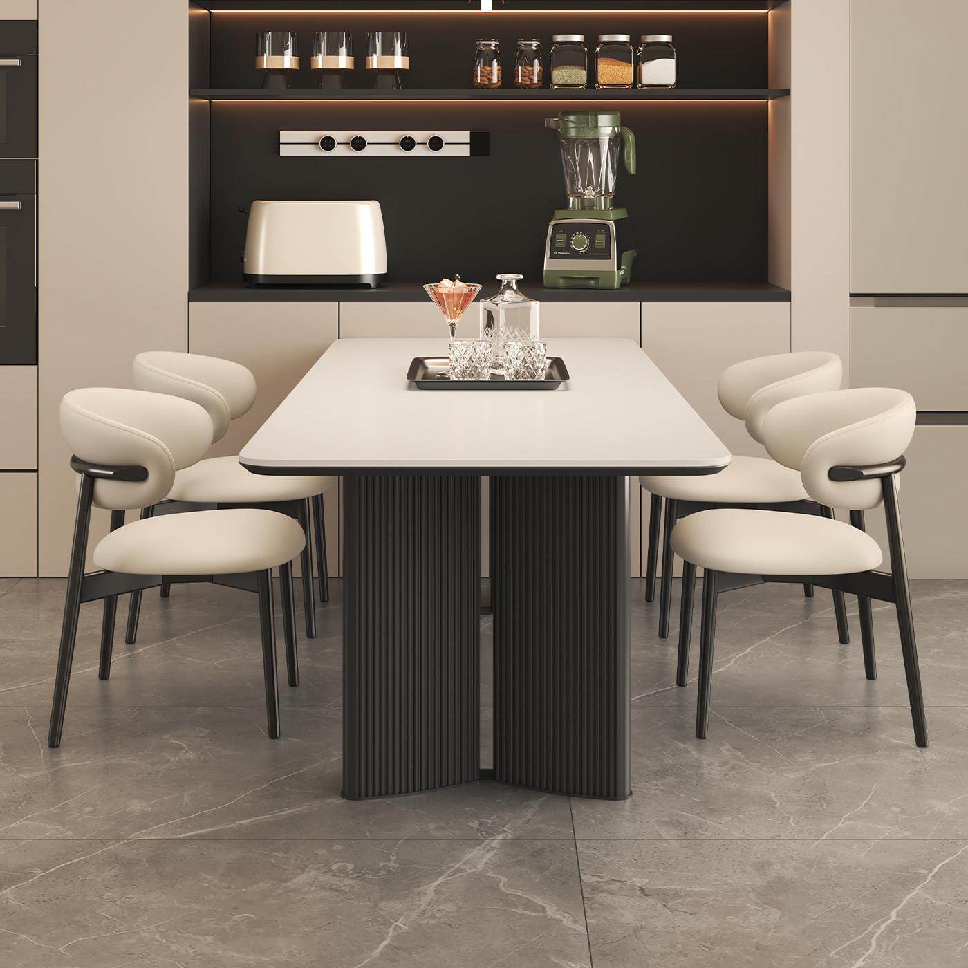 轻奢岩板餐桌椅组合小户型家用现代简约长方形2025设计师新款桌子,住宅家具,岩板餐桌,淘宝优惠券,粉丝福利购,淘宝优惠卷