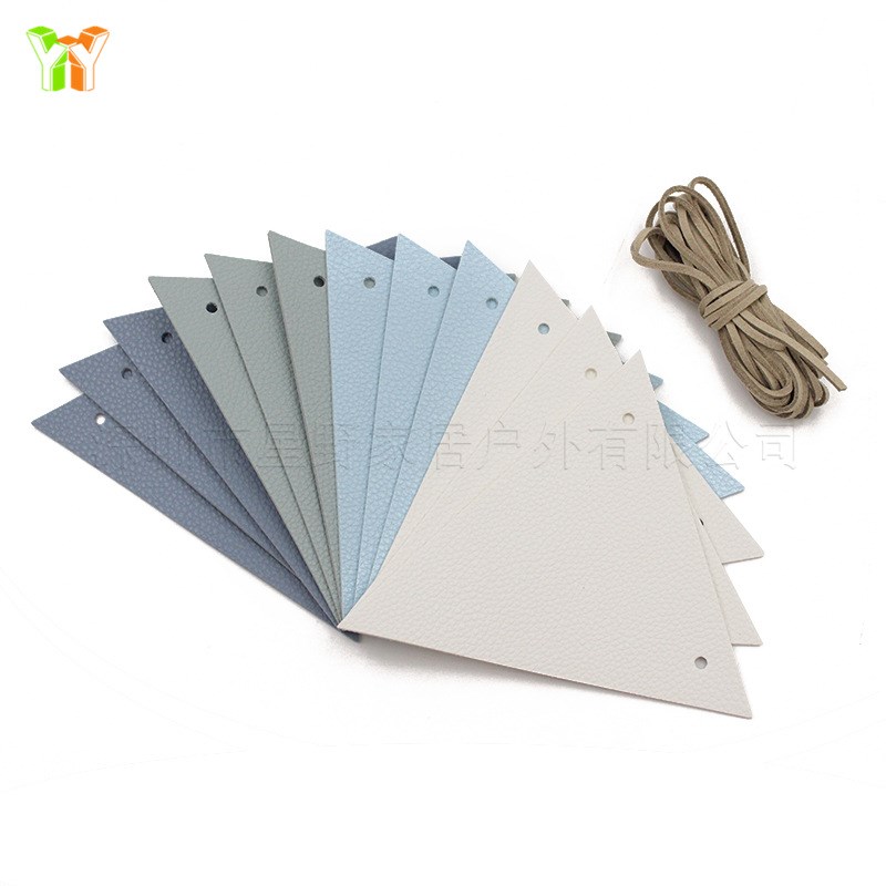 简约皮革三角旗 幼儿园节日场景装饰彩旗 露营房间场地布置旗子
