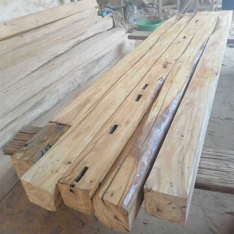 老榆木旧方子风化实木老木料木方房梁木材原木隔断立柱