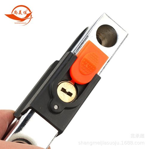 尚美佳商铺门插锁双扇门锁可伸缩玻璃门插锁U型锁加长U型锁42cm锁