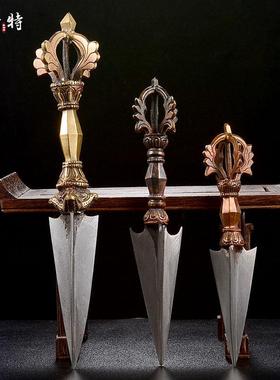 欧斯特 马头金刚宝橛 佛具用品尼泊尔手工铜做旧五股金刚宝杵摆件