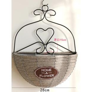 创意壁挂花篮藤草柳条花盆壁挂花篮花篮花篮花石花盆壁挂装饰手工