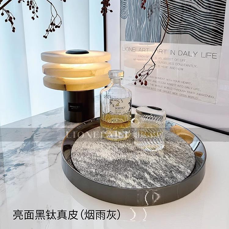 如是收纳托盘高奢斜边金属现代极简客厅餐桌私宅会所酒店收纳