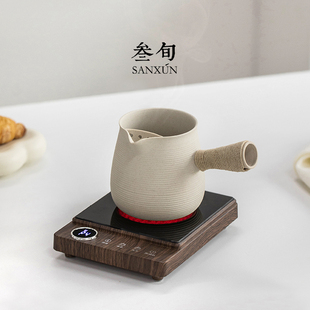 叁旬粗陶围炉煮茶壶罐罐茶煮茶器家用煮奶茶专用壶小型黑晶炉泡茶