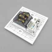 86型五孔电源带网络电视插座 二三5孔插座电脑加电视闭路网络面板