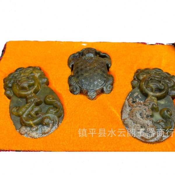 古玩老玉乌龟神龟小摆件仿古龟甲龟壳富贵吉祥手把件古玉