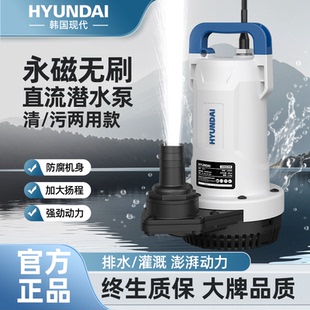 韩国现代潜水泵220v高扬程抽水机小型家用污水水井12v抽水泵农用