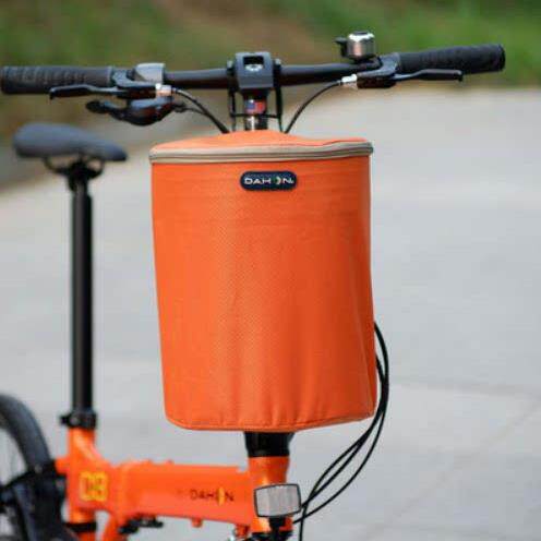 大行折叠自行车篮子方形带盖子车筐滑板电动车帆布菜蓝子车篓车前