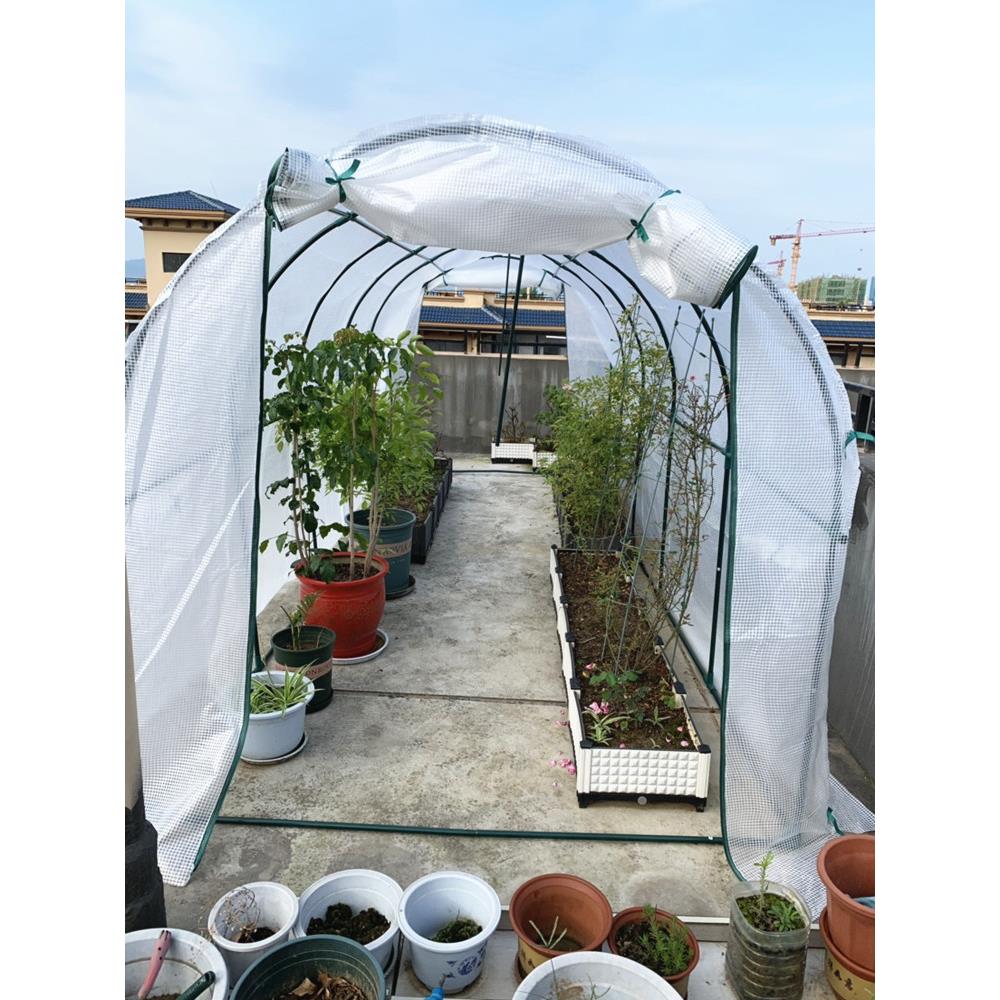 家用暖棚温室花房骨架阳台花棚多肉花卉园艺盆栽避雨保温简易大棚