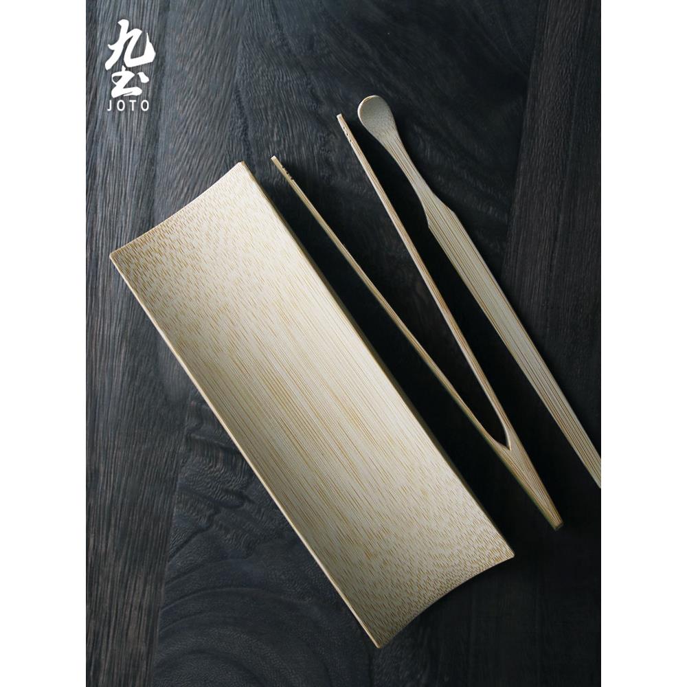 茶道六君子五件套竹茶功夫茶具茶夹竹茶勺茶针茶滤