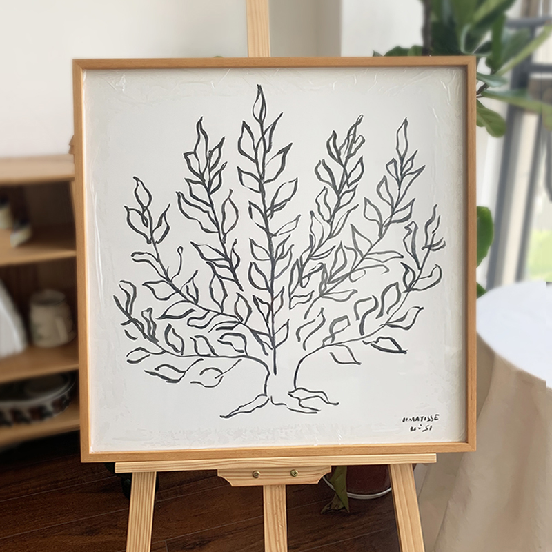 生命之树装饰画马蒂斯挂画有框挂画抽象植物简约现代客厅日式壁画图片