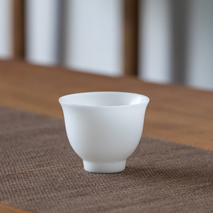 冰种玉瓷茶杯主人杯家用陶瓷杯单杯个人专用品茗杯高档盖碗公道杯