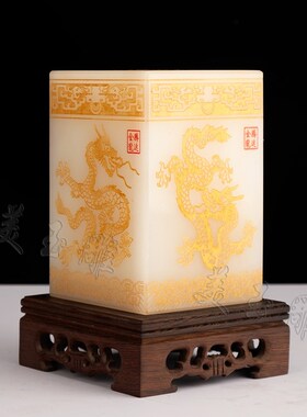 玉石龙年开运吉祥物摆件龙行天下印章龙玉玺印章十二生肖中式礼品