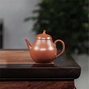 茶具 宜兴紫砂壶半手工老紫泥小茄瓜壶 小容量130cc 老味中式 茶壶