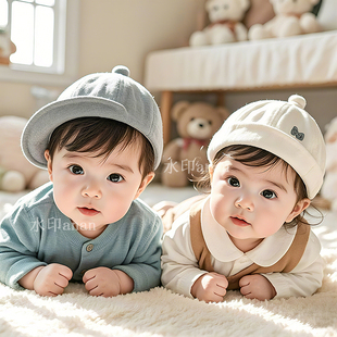 2025年画婴幼儿海报龙凤胎人丁兴旺画大头娃娃照片结婚福宝宝贴像