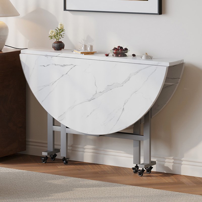 餐桌家用小户型折叠圆桌现代简约出租屋吃饭桌子可移动创意大圆桌