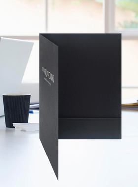 a4文件夹纸质封套烫金定制封面合同签约黑色简历夹插页朗诵稿资料