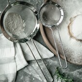 糖粉筛 加厚30目筛网 火锅捞 整体304不锈钢手持面粉筛 酷新怡日式