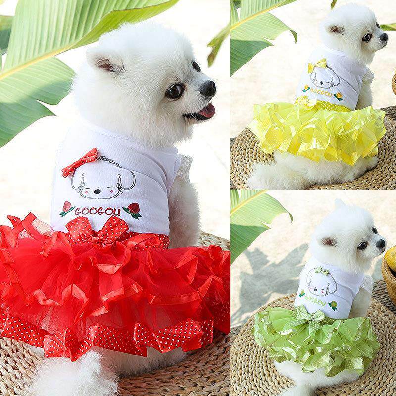 春夏狗狗猫咪宠物水果连衣裙子大中小型犬猫礼服用品狗衣服蓬蓬