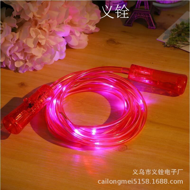 儿童led七彩发光跳绳夏季运动健身用品闪光跳绳厂家环保地摊货源