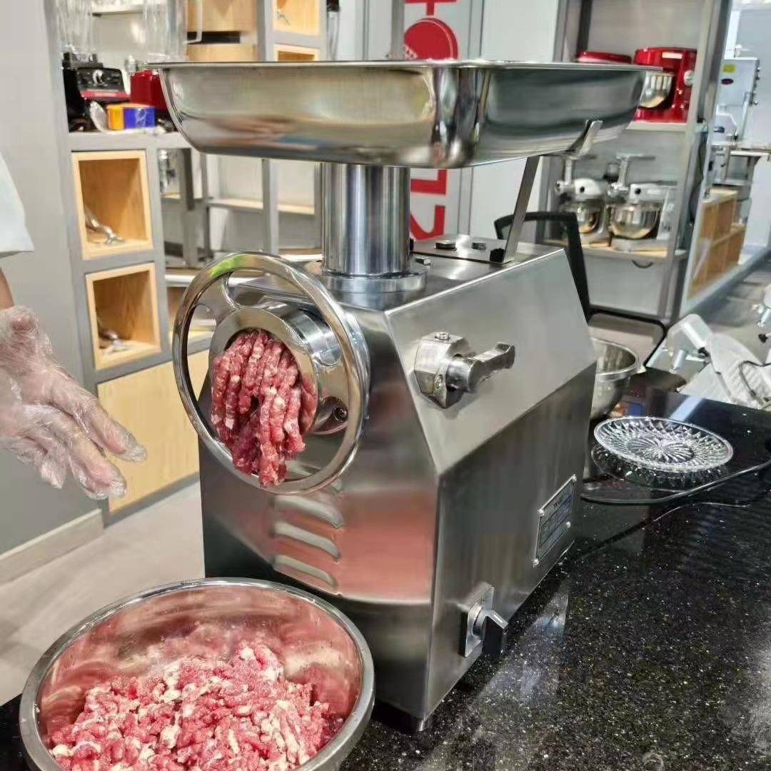 哈瑞斯商用大圆盘式型电动台式绞肉机出口款大功率不锈钢绞馅机