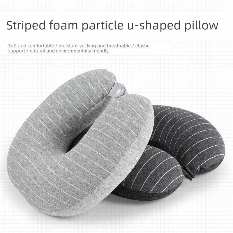 条纹款泡沫粒子U型枕柔软舒适透气弹性支撑护颈旅行办公颈椎枕,床上用品,U型枕/便携枕,淘宝优惠券,粉丝福利购,淘宝优惠卷