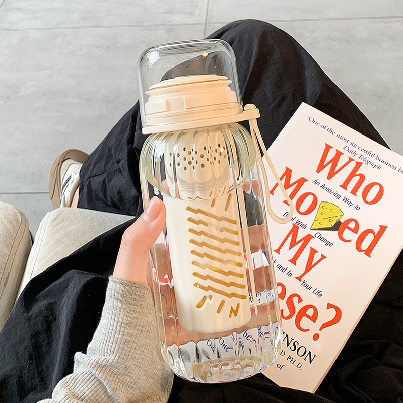 茶水分离杯泡茶杯子女生带盖子可喝水玻璃杯女士个人专用办公室水