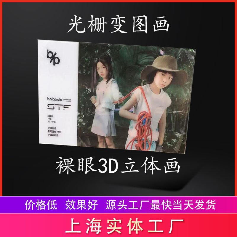 光栅立体画定制大尺寸裸眼3D立体画制作圆点光栅卡片动画两变图画