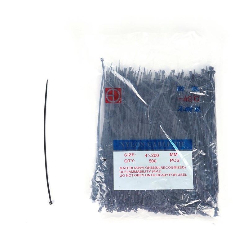 扎带黑色(500根)电动车线束整理固定扎带便V于操作捆扎牢固