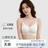 隐形无痕粉底液内衣女士肤色细肩带文胸罩夏薄款小胸聚拢美背内衣