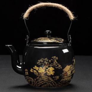 水壶 陶瓷大容量茶壶简约家用复古提梁壶单个壶带过滤网泡茶器夏季